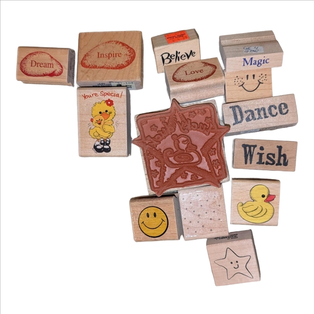 Wooden Kids / Teacher Stamp Set